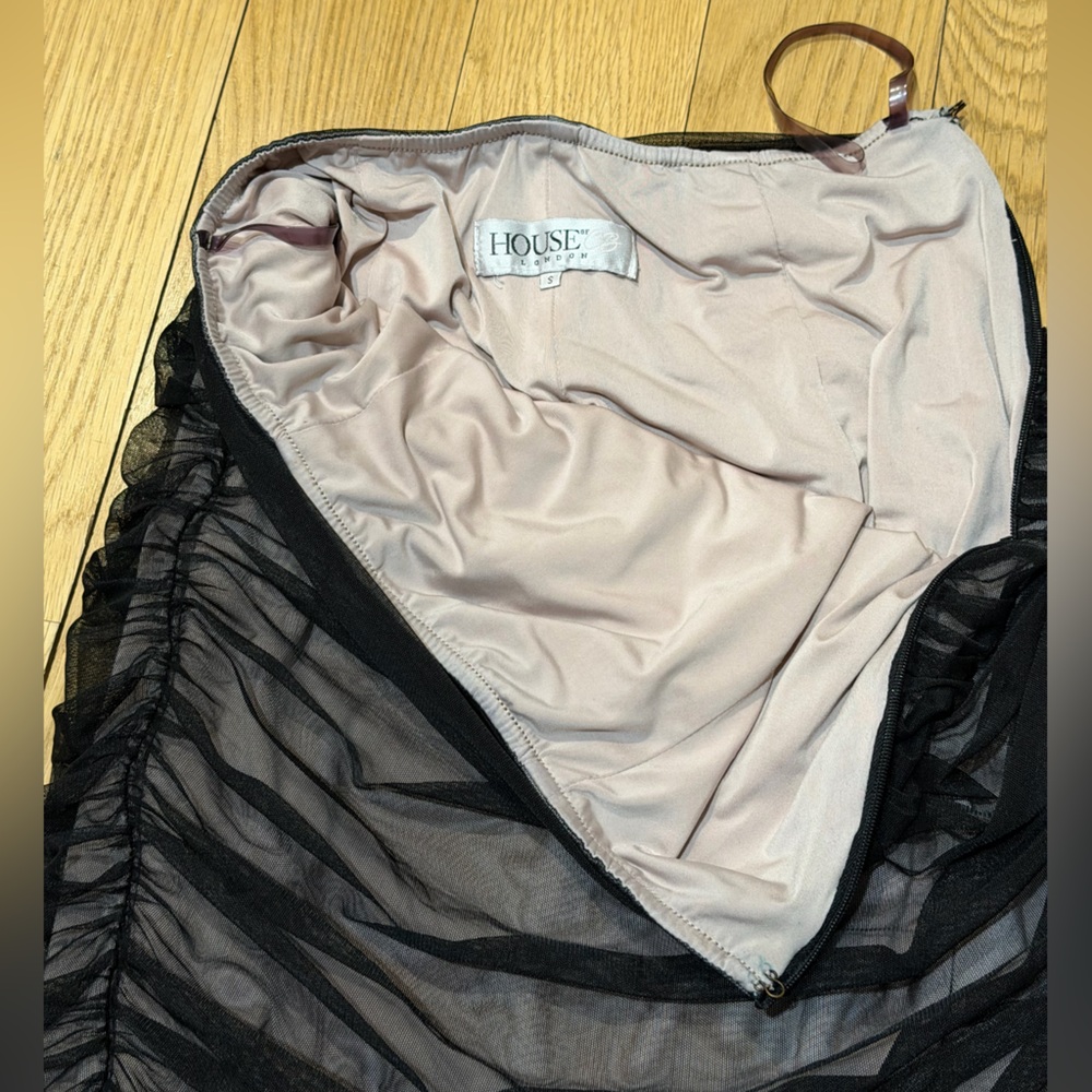House Of Cb Leonela Skirt Ruched Mesh Small - Picture 4 of 7
